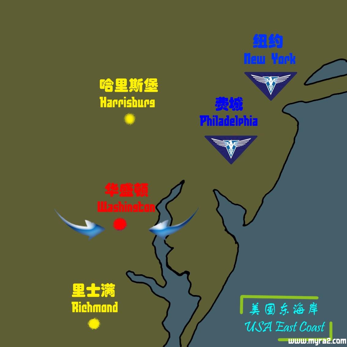 红色警戒3地图美国东海岸