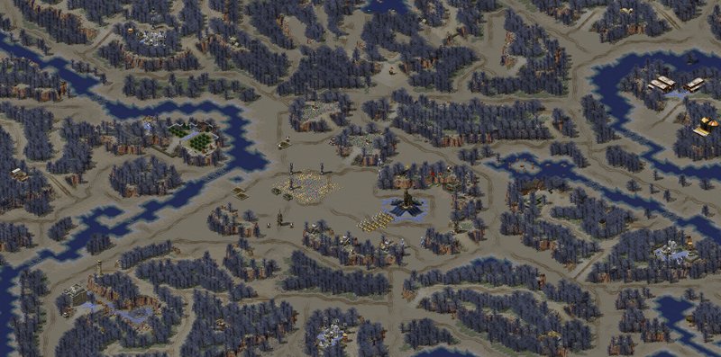 尤里的复仇单人防守地图:沙漠基地